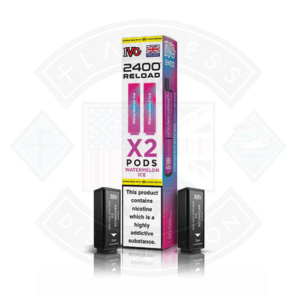 IVG 2400 Reload Prefilled X2 Pods - Strawberry Watermelon - Flawless Vape Shop