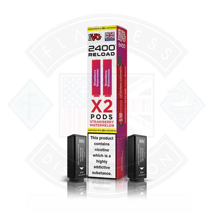 IVG 2400 Reload Prefilled X2 Pods - Strawberry Watermelon - Flawless Vape Shop