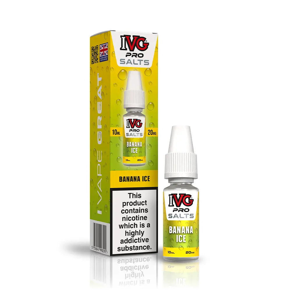 IVG Pro Nic Salts 10ml Banana Ice - 10mg - Flawless Vape Shop