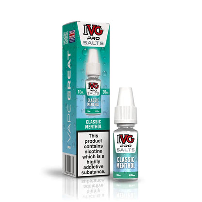 IVG Pro Nic Salts 10ml Classic Menthol - 10mg - Flawless Vape Shop
