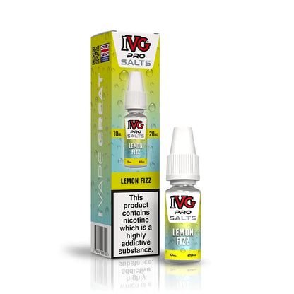 IVG Pro Nic Salts 10ml Lemon Fizz - 10mg - Flawless Vape Shop