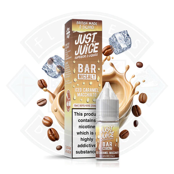 Just Juice Bar Nic Salt - Iced Carmel Macchiato  10ml - 10mg - Flawless Vape Shop