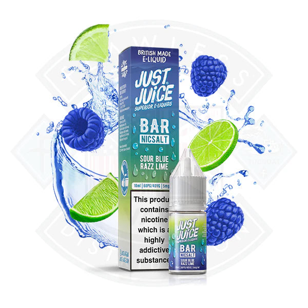 Just Juice Bar Nic Salt - Blue Sour Razz Lime 10ml - 5mg - Flawless Vape Shop