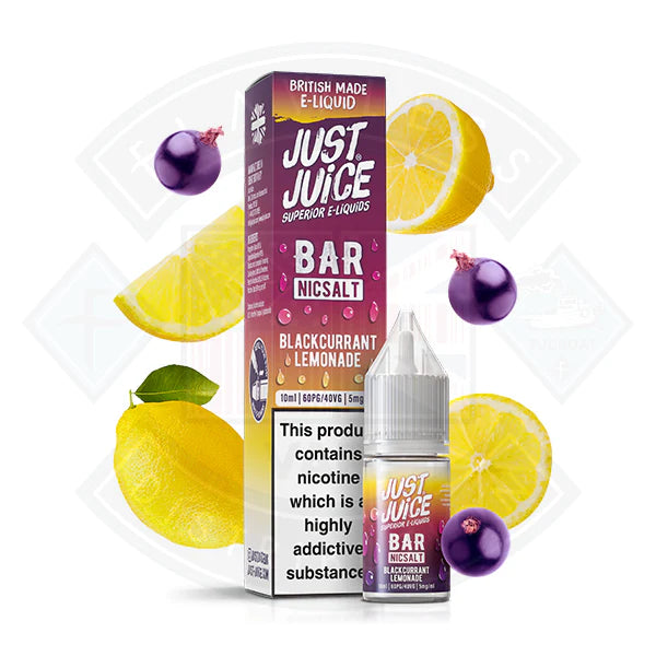 Just Juice Bar Nic Salt - Blackcurrant Lemonade  10ml - 5mg - Flawless Vape Shop
