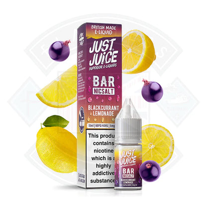 Just Juice Bar Nic Salt - Blackcurrant Lemonade  10ml - 5mg - Flawless Vape Shop