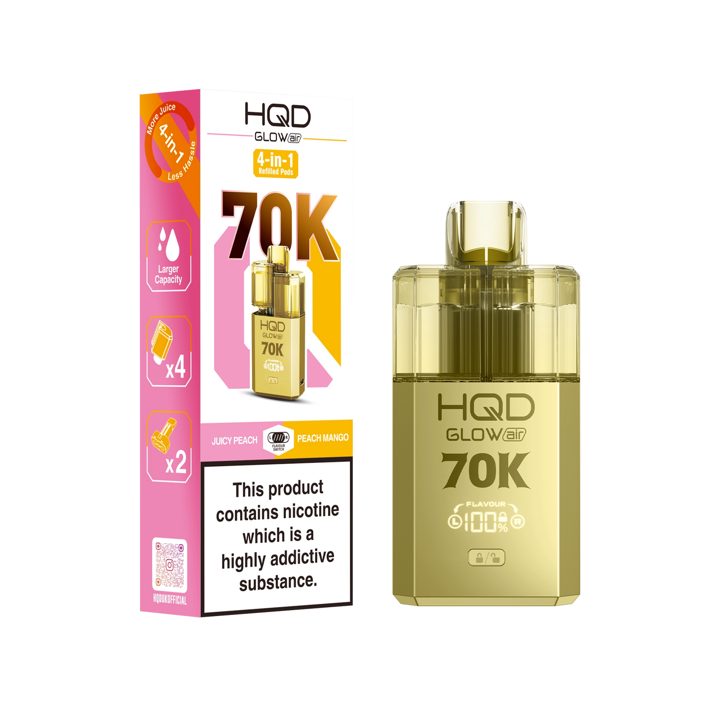 HQD Glow Air 70K Prefilled Pod Kit