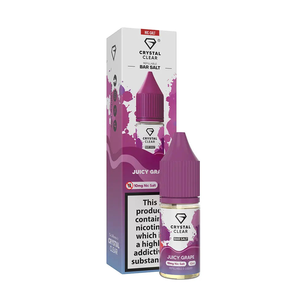 Crystal Clear Bar Nic Salts 10ml - Juicy Grape