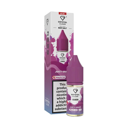 Crystal Clear Bar Nic Salts 10ml - Juicy Grape - 20mg - Flawless Vape Shop
