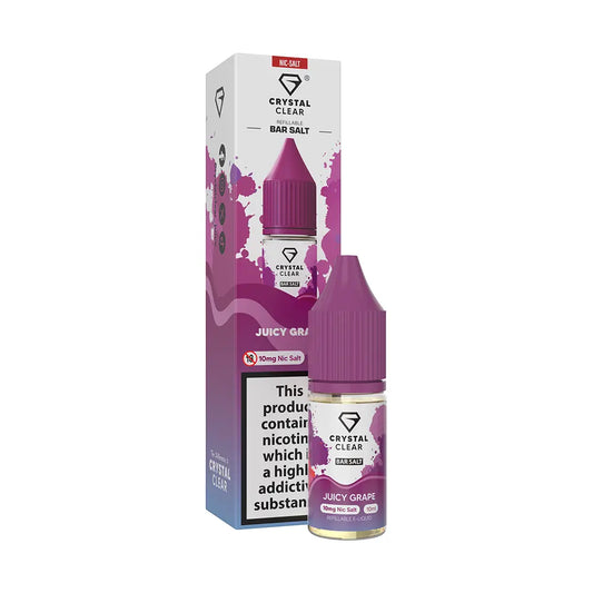 Crystal Clear Bar Nic Salts 10ml - Juicy Grape