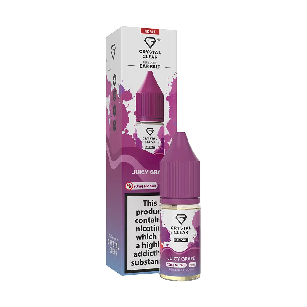 Crystal Clear Bar Nic Salts 10ml - Juicy Grape