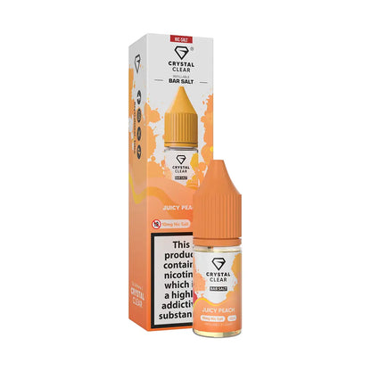 Crystal Clear Bar Nic Salts 10ml - Juicy Peach - 10mg - Flawless Vape Shop