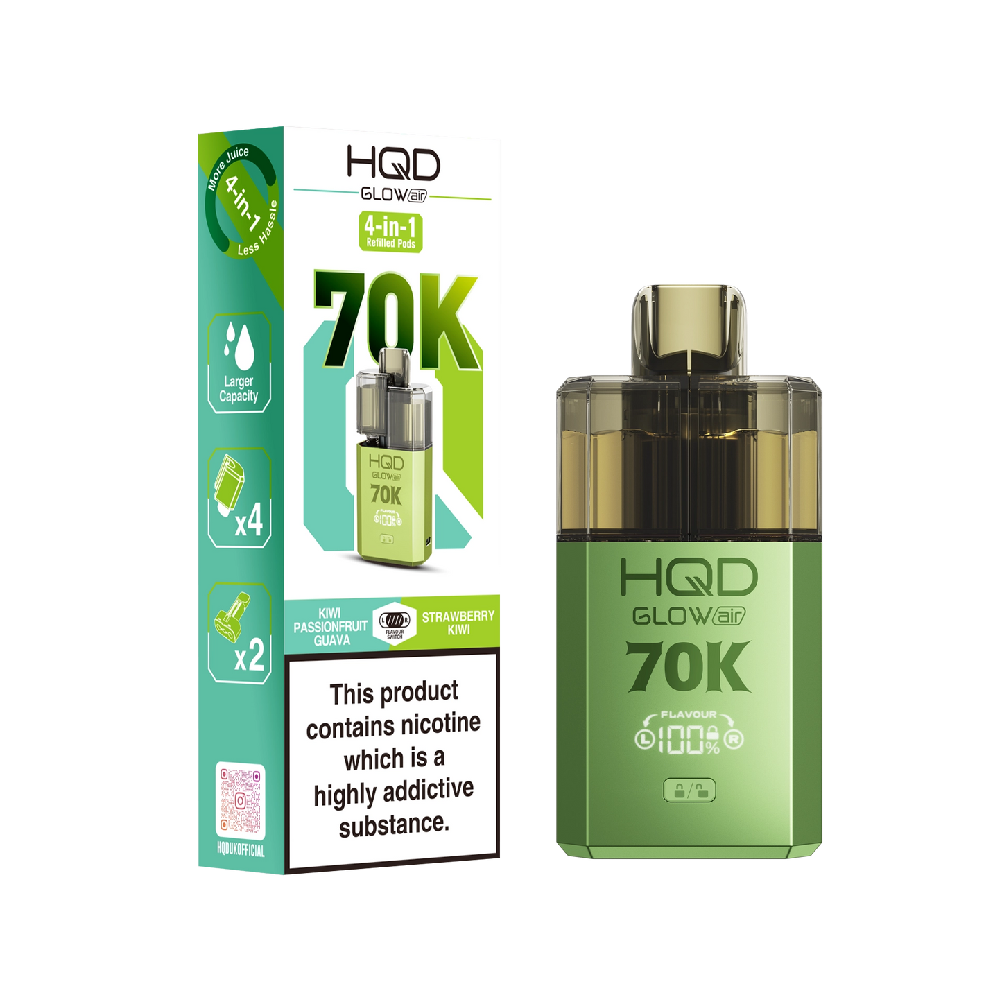 HQD Glow Air 70K Prefilled Pod Kit