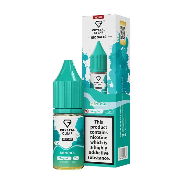 Crystal Clear Bar Nic Salts 10ml Menthol - 10mg - Flawless Vape Shop