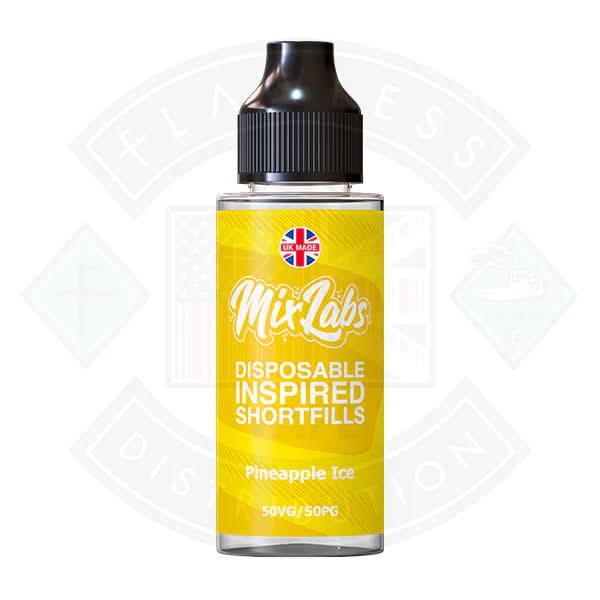 Mix Labs 50/50 - Pineapple Ice 0mg 100ml Shortfill | Flawless Vape Shop