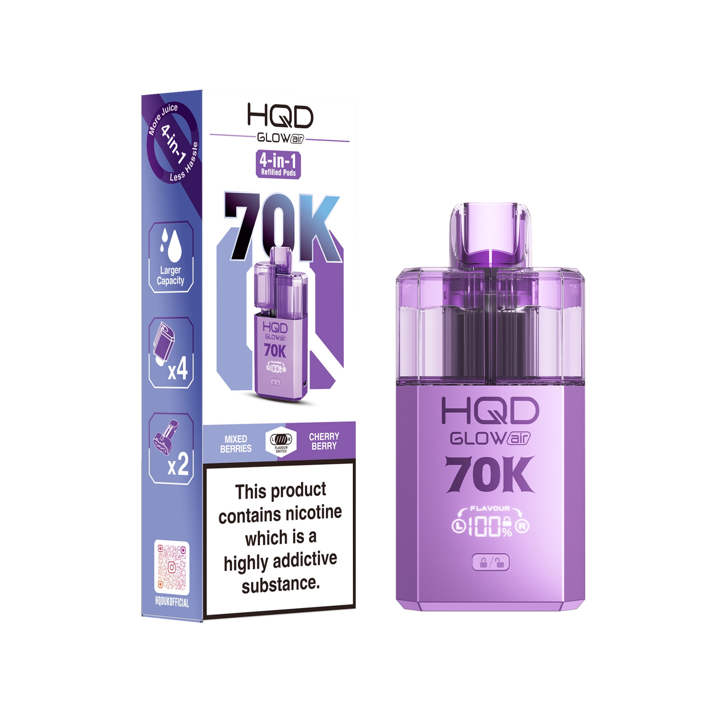 HQD Glow Air 70K Prefilled Pod Kit