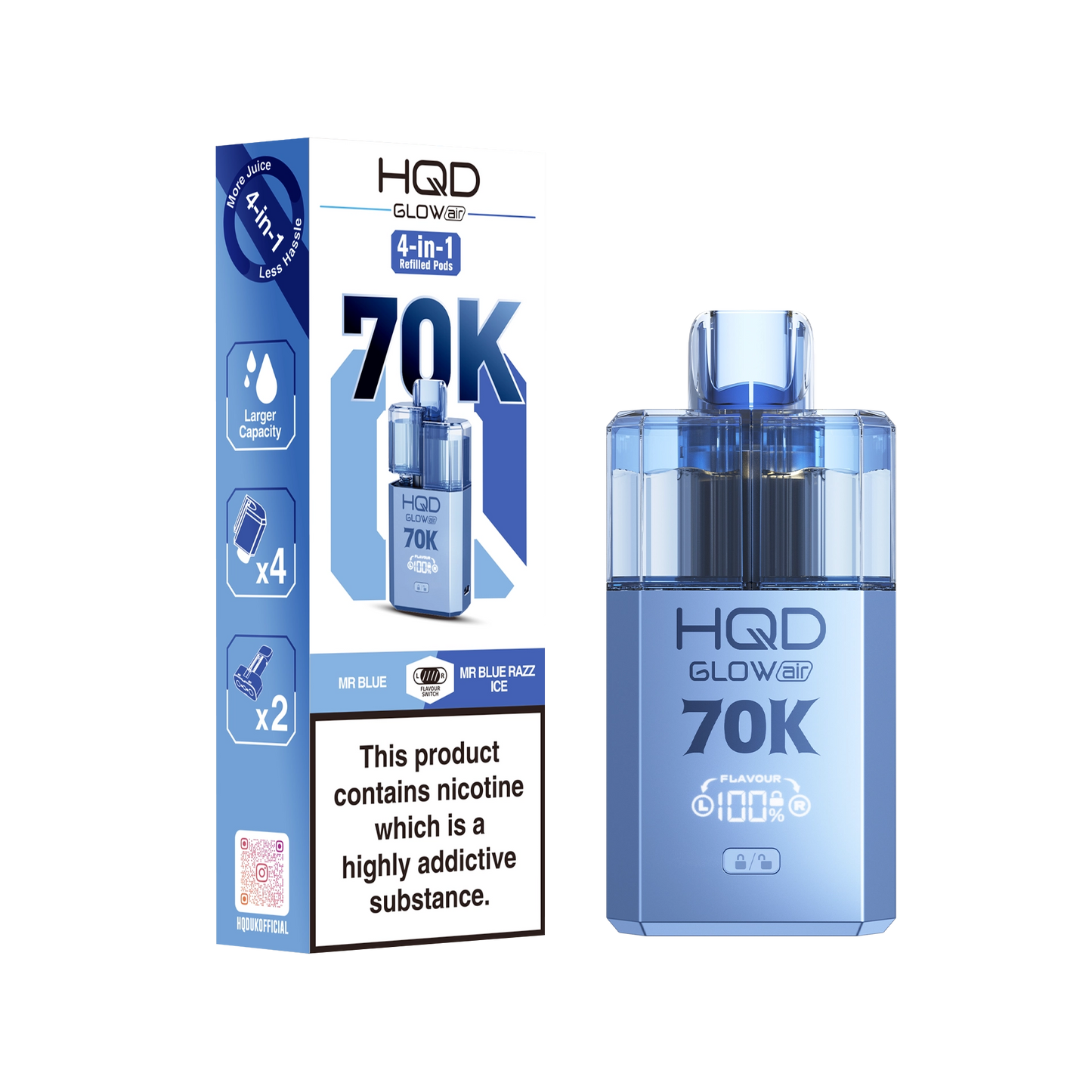 HQD Glow Air 70K Prefilled Pod Kit
