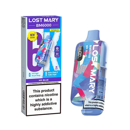 Lost Mary BM6000 Prefilled Pod Kit - Blueberry Sour Raspberry - Flawless Vape Shop