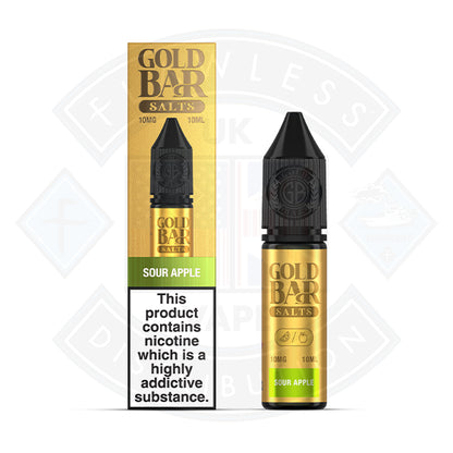 Gold Bar Sour Apple Nic Salt 10ml - 10mg - Flawless Vape Shop