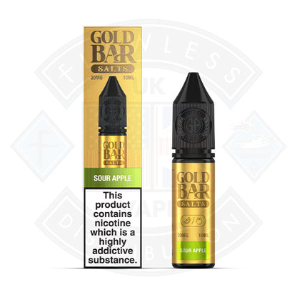 Gold Bar Sour Apple Nic Salt 10ml - 10mg - Flawless Vape Shop