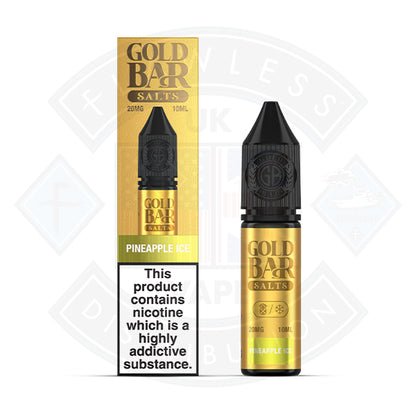 Gold Bar Pineapple Ice Nic Salt 10ml - 10mg - Flawless Vape Shop