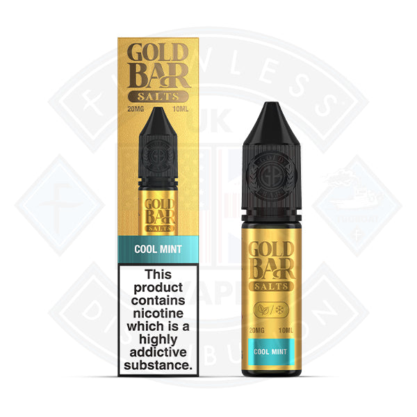 Gold Bar Cool Mint Nic Salt 10ml - 10mg - Flawless Vape Shop