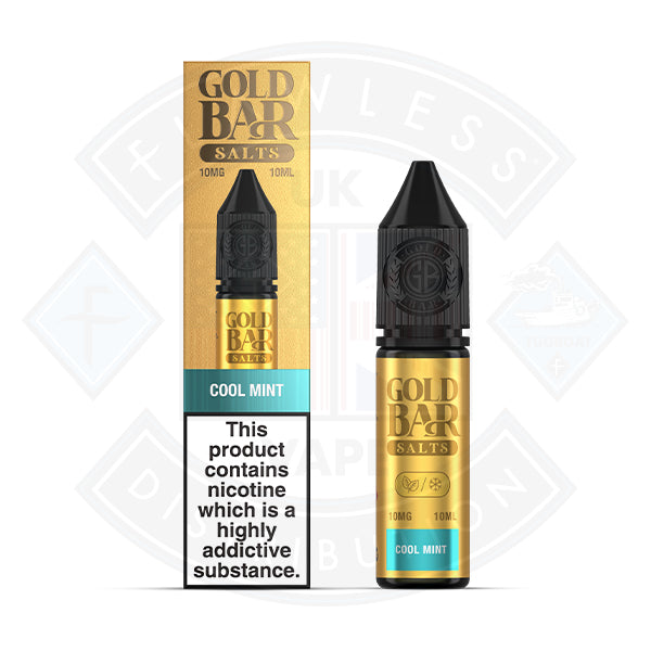 Gold Bar Cool Mint Nic Salt 10ml - 10mg - Flawless Vape Shop