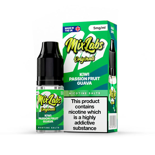 Mix Labs Salts 10ml Kiwi Passionfruit Guava - 10mg - Flawless Vape Shop