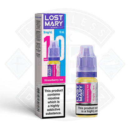 LOST MARY Strawberry Ice Nic Salts E-Liquid 10ml - 20mg - Flawless Vape Shop