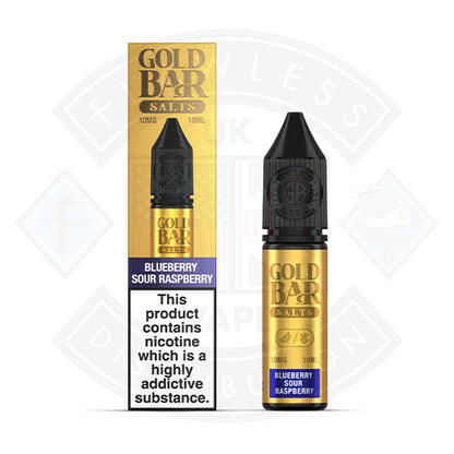 Gold Bar Blue Sour Raspberry Nic Salt 10ml - 10mg - Flawless Vape Shop