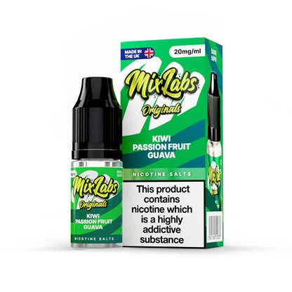 Mix Labs Salts 10ml Kiwi Passionfruit Guava - 10mg - Flawless Vape Shop