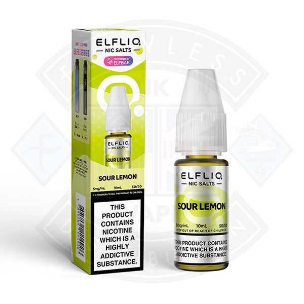 Elf Bar ELFLIQ Sour Lemon Nic Salt 10ml - 5mg - Flawless Vape Shop