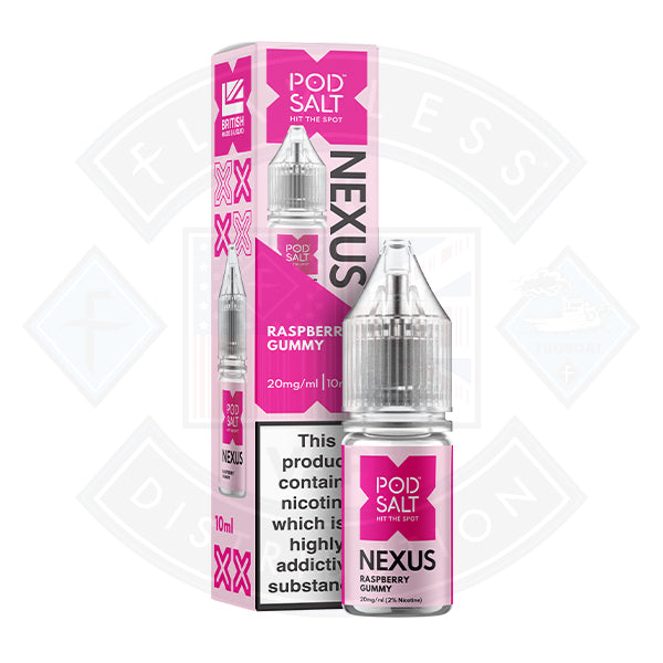 Nexus Pod Salt Raspberry Gummy 10ml - 5mg - Flawless Vape Shop