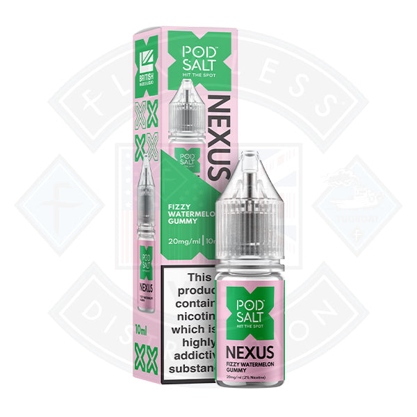 Nexus Pod Salt Fizzy Watermelon Gummy 10ml - 20mg - Flawless Vape Shop