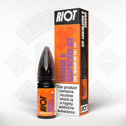 Riot X Salt 10ml Orange & Raspberry Ice - 10mg - Flawless Vape Shop