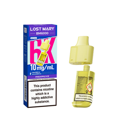 Lost Mary BM6000 Prefilled Pod 10mg - Pineapple Ice - Flawless Vape Shop