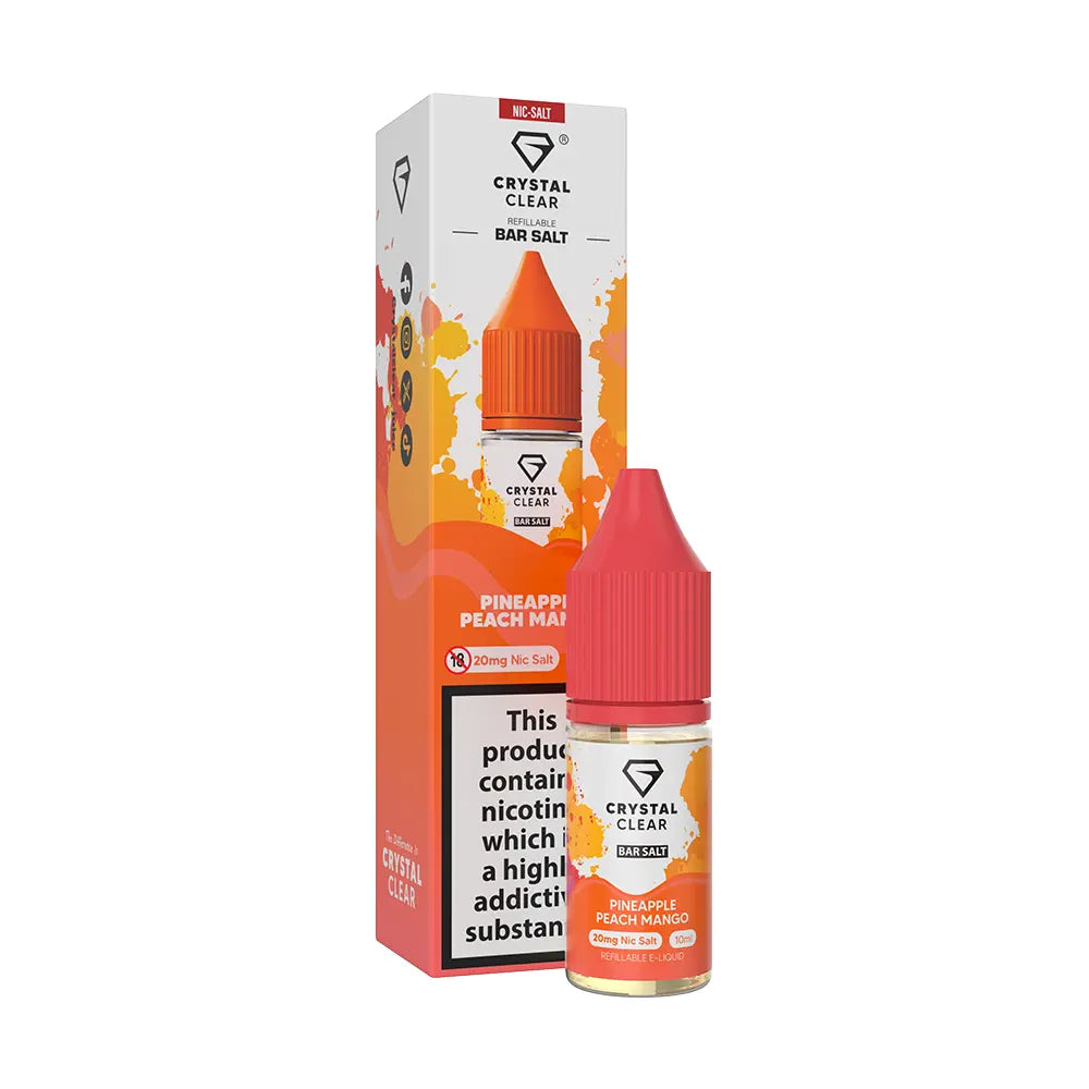 Crystal Clear Bar Nic Salts 10ml - Pineapple Peach Mango - 10mg - Flawless Vape Shop