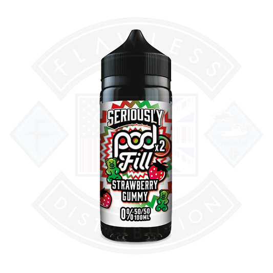 Doozy Vape Seriously Pod Fill X2 Strawberry Gummy 0mg 100ml Shortfill