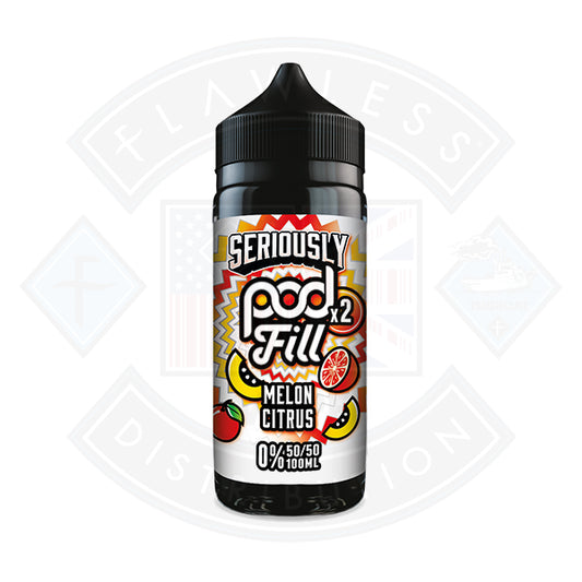 Doozy Vape Seriously Pod Fill X2 Melon Citrus 0mg 100ml Shortfill