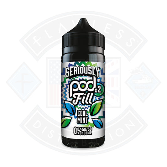 Doozy Vape Seriously Pod Fill X2 Cool Mint 0mg 100ml Shortfill