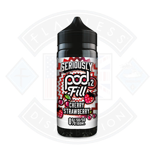 Doozy Vape Seriously Pod Fill X2 Cherry Strawberry 0mg 100ml Shortfill