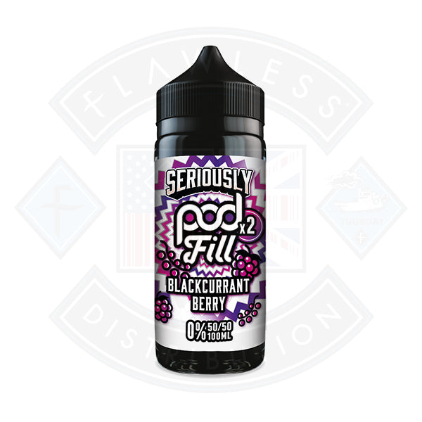 Doozy Vape Seriously Pod Fill X2 Blackcurrant Berry 0mg 100ml Shortfill - Flawless Vape Shop