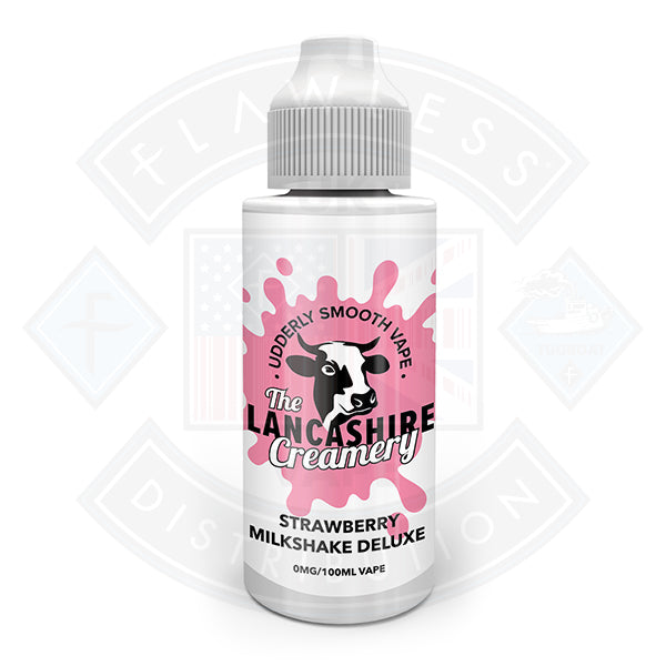 The Lancashire Creamery - Strawberry Milkshake Deluxe 100ml Shortfill