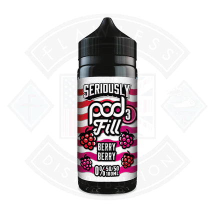 Doozy Vape Seriously Berry Berry Pod Fill 3 50/50 0mg 100ml Shortfill - Flawless Vape Shop
