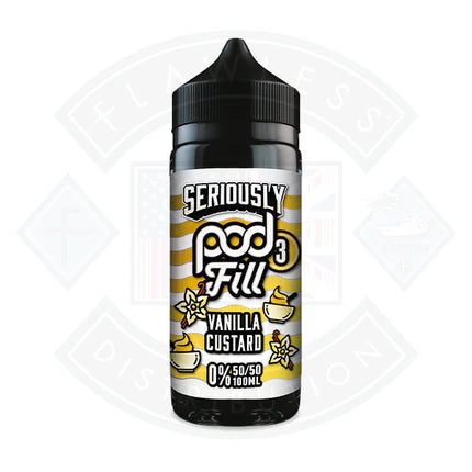 Doozy Vape Seriously Vanilla Custard Pod Fill 3 50/50 0mg 100ml Shortfill