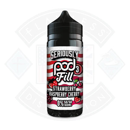 Doozy Vape Seriously Strawberry Raspberry Cherry Pod Fill 3 50/50 0mg 100ml Shortfill