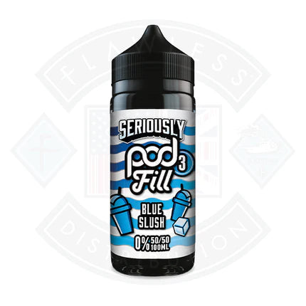 Doozy Vape Seriously Blue Slush Pod Fill 3 50/50 0mg 100ml Shortfill