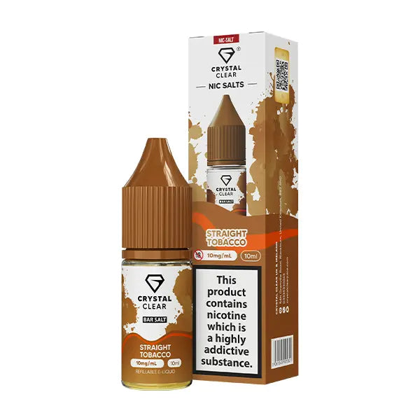 Crystal Clear Bar Nic Salts 10ml Straight Tobacco - 10mg - Flawless Vape Shop