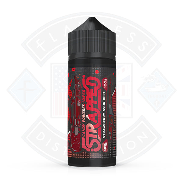 Strapped Candy Powered - Strawberry Sour Belt 0mg 100ml Shortfill E Liquid