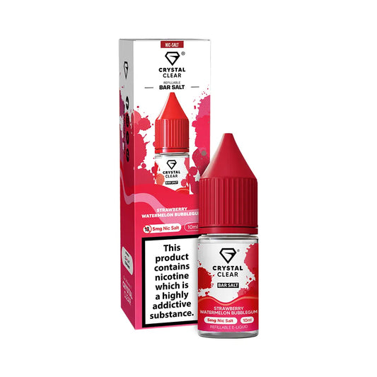 Crystal Clear Bar Nic Salt 10ml Strawberry Watermelon Bubblegum