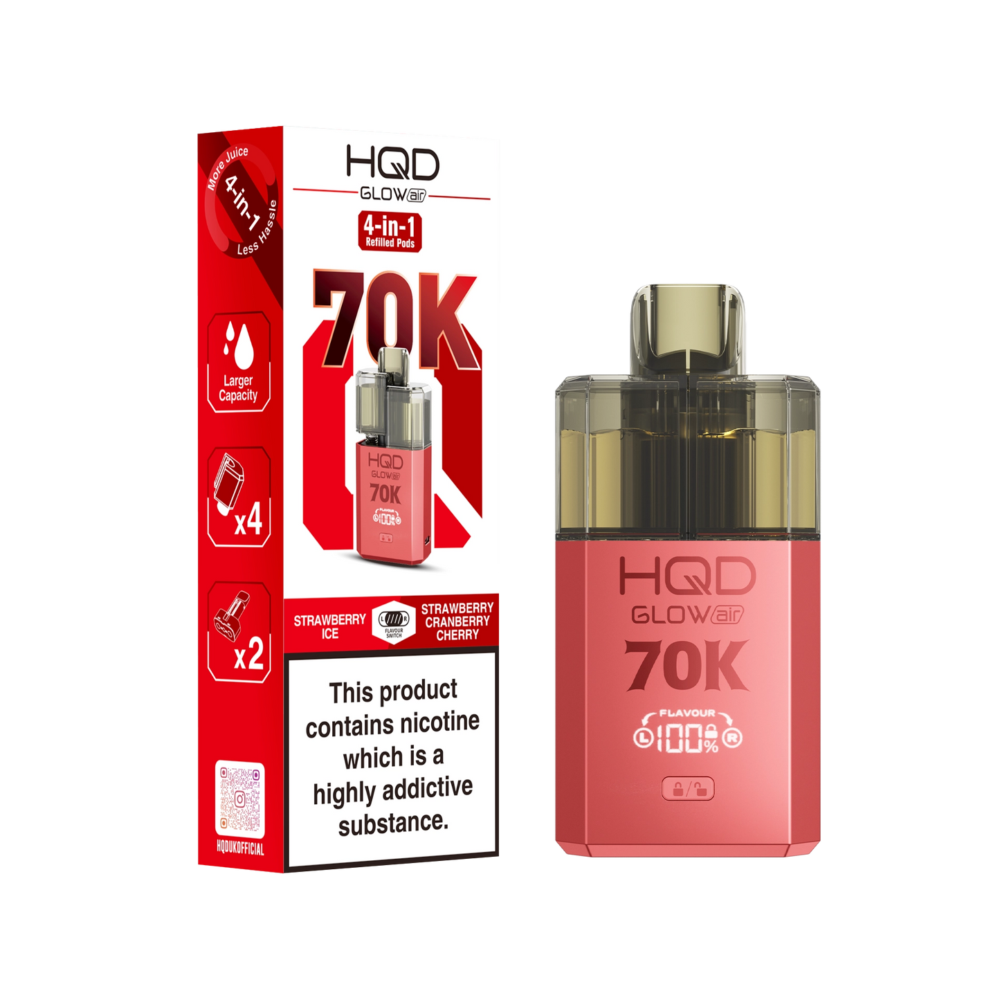 HQD Glow Air 70K Prefilled Pod Kit